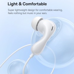 Buy Baseus Headphones - HZ20 - In Ear Wired 3.5mm HiRes White in Cyprus, Nicosia, Limassol, Larnaka, Pafos