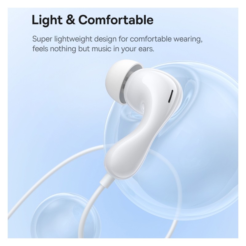 Buy Baseus Headphones - HZ20 - In Ear Wired 3.5mm HiRes White in Cyprus, Nicosia, Limassol, Larnaka, Pafos