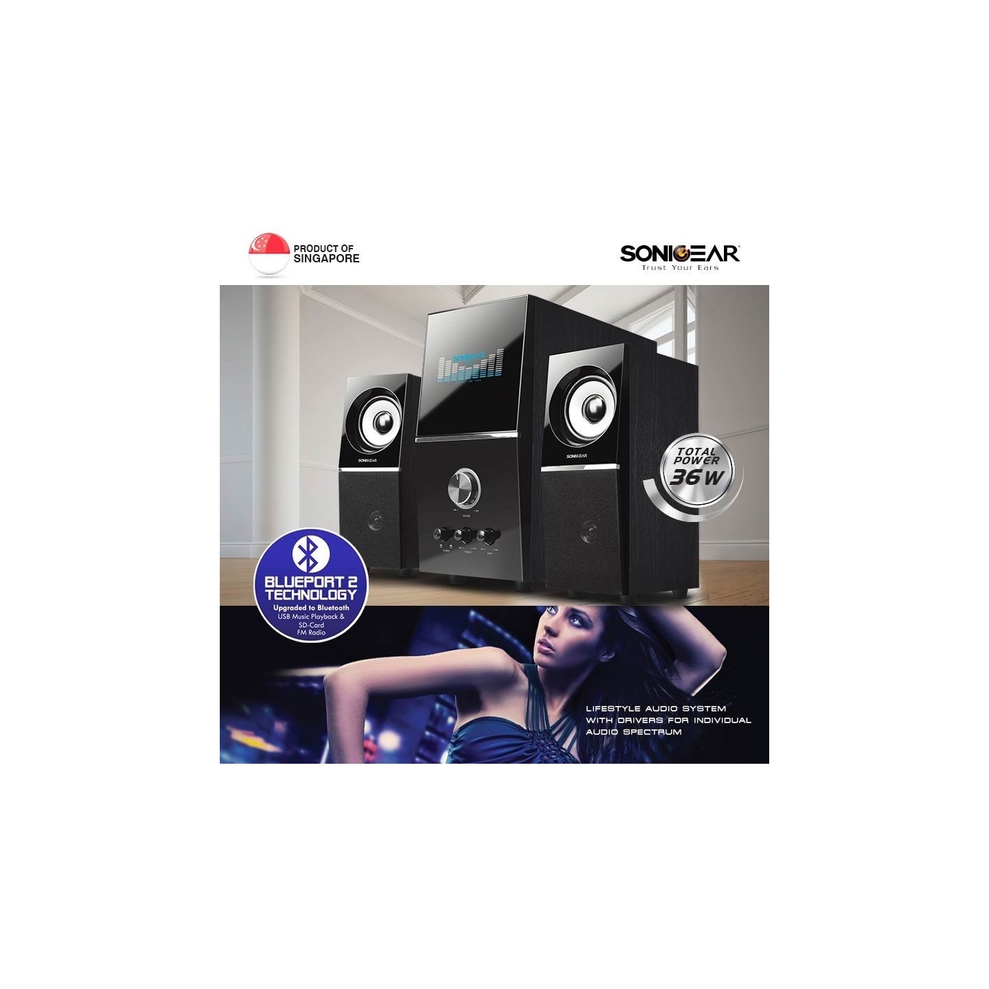 SonicGear EVO5 Pro - BTMI 2.1 - BT Speakers 72W — Buy in Cyprus with Fast Delivery