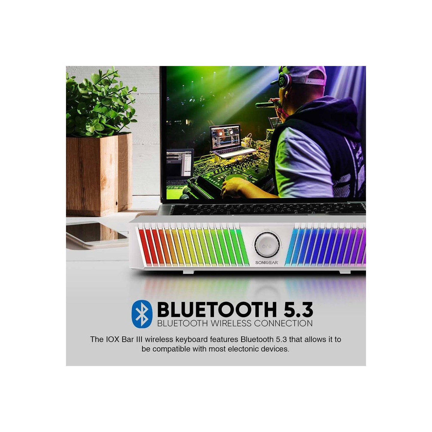SonicGear BT RGB Soundbar White - iOX Bar III - BT RGB Soundbar White — Buy in Cyprus with Fast Delivery