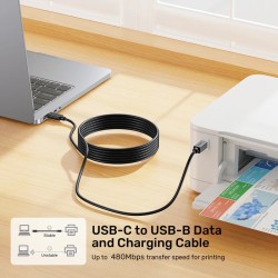 Buy Unitek USB-C 2.0 to USB-B Printer Cable - 3.0m in Cyprus, Nicosia, Limassol, Larnaka, Pafos