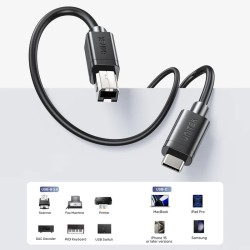 Buy Unitek USB-C 2.0 to USB-B Printer Cable - 3.0m in Cyprus, Nicosia, Limassol, Larnaka, Pafos