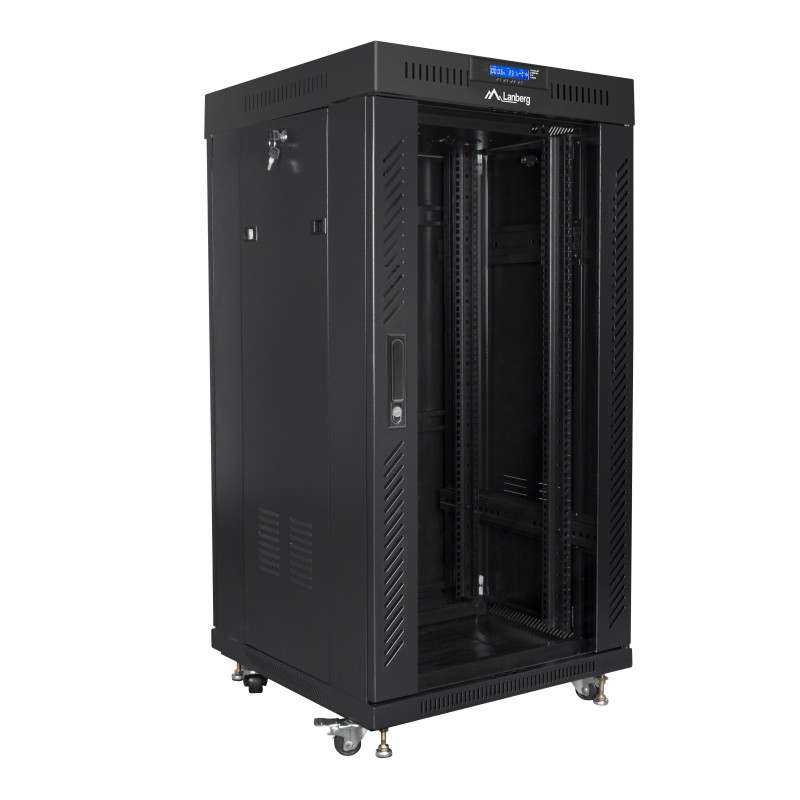 Buy Lanberg Free Standing Cabinet 19'' with Glass Door 22U 60cm Ventilation Pane... in Cyprus, Nicosia, Limassol, Larnaka, Pafos