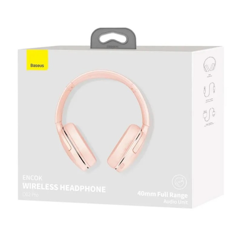 Buy Baseus Wireless Headphones Over Ear Encok - D02 Pro v2 - Pink in Cyprus, Nicosia, Limassol, Larnaka, Pafos