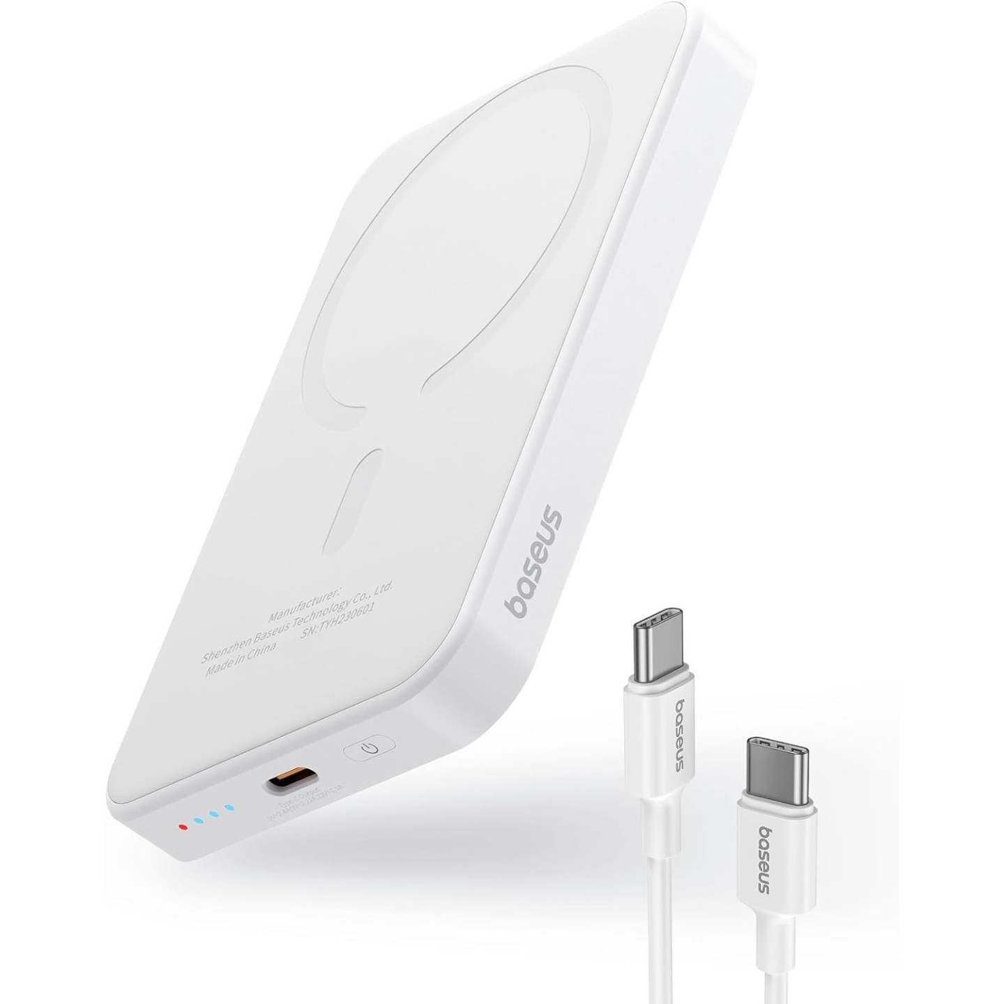 Baseus Powerbank - 20W 5000mAh Magnetic Wireless White — Buy in Cyprus with Fast Delivery