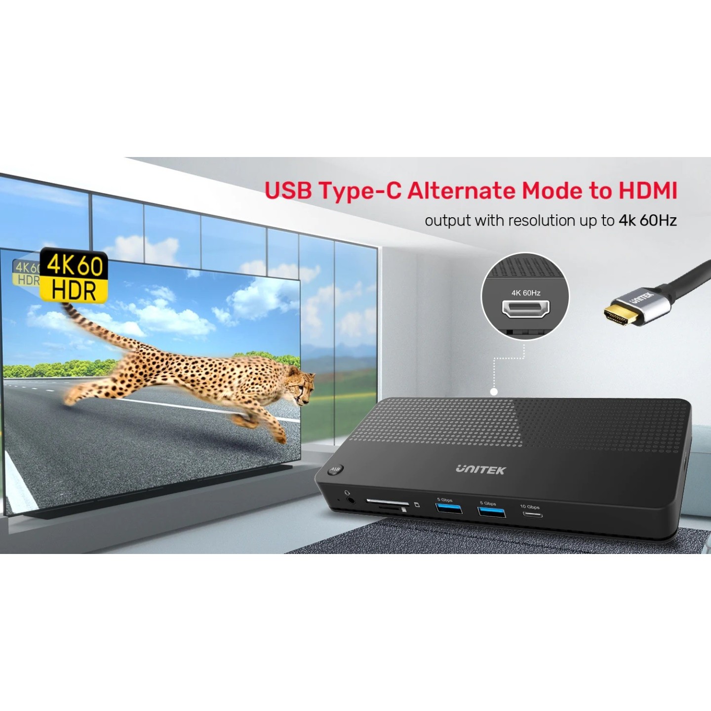 Unitek USB-C 4K KVM Docking Station D1077A - 100W PD, HDMI, Ethernet — Armenius Store Cyprus
