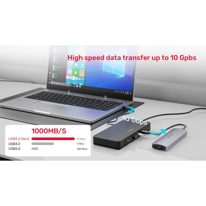 Buy Unitek USB-C Hub USB3.2 KVM HDMI Gb SD Audio PD100W - D1077A - USB-C Hub USB... in Cyprus, Nicosia, Limassol, Larnaka, Pafos