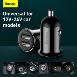 Buy Baseus GRAIN Pro Car Charger - 4.8A Black in Cyprus, Nicosia, Limassol, Larnaka, Pafos