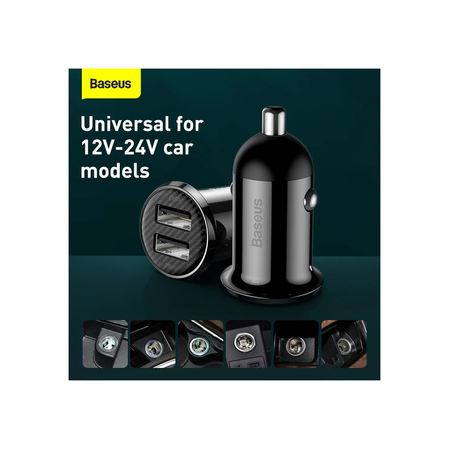 Baseus GRAIN Pro Car Charger - 4.8A Black — Buy in Cyprus with Fast Delivery