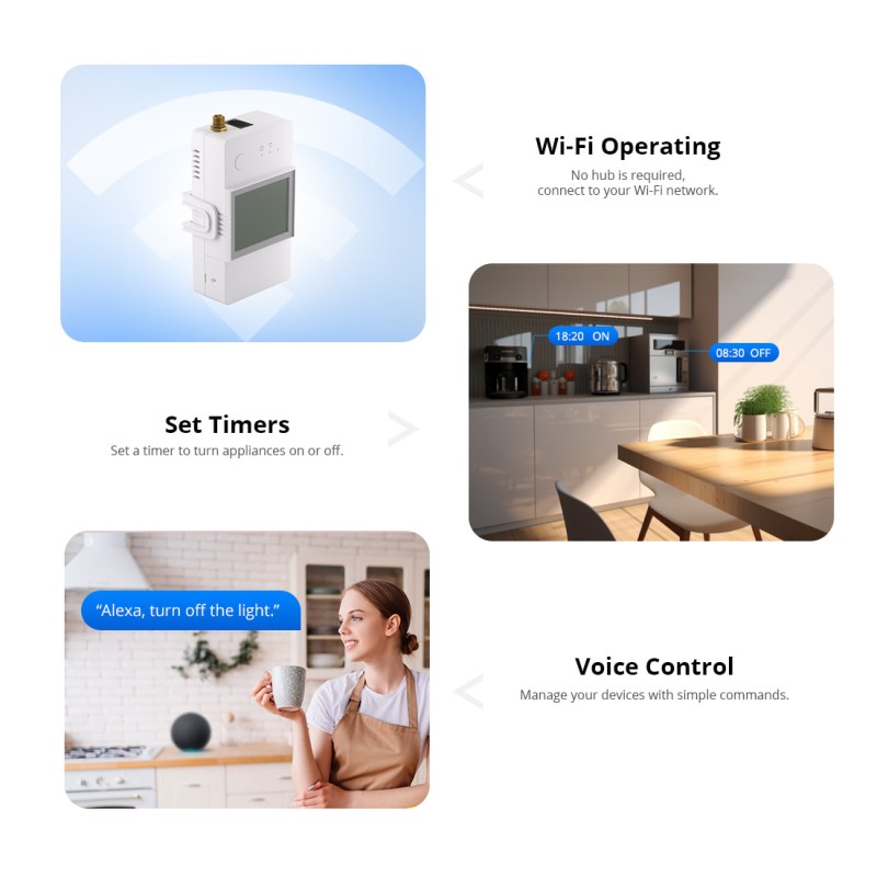 Buy Sonoff WiFi Smart Switch - POWCT - with 100A Power Metering DC in Cyprus, Nicosia, Limassol, Larnaka, Pafos