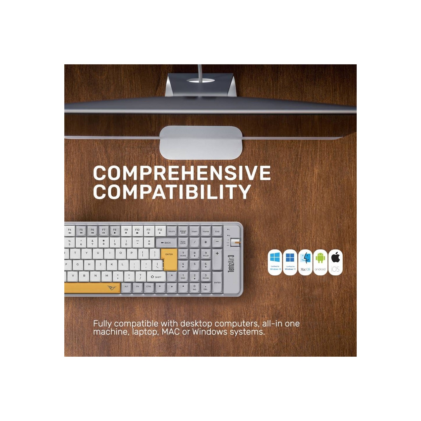 Alcatroz Tetriz Air 3 Wireless Keyboard 2.4G+BT 99-Key Summer White (Boxed) — Buy in Cyprus with Fast Delivery