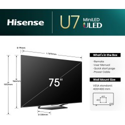 Buy Hisense TV - 75U7NQ - 75'' 4K Smart QLED MINI LED 120hz TV in Cyprus, Nicosia, Limassol, Larnaka, Pafos