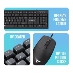 Alcatroz XPLORER C3600 Silent Black Wired Keyboard & Mouse Combo (Boxed) — Buy in Cyprus with Fast Delivery