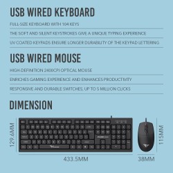 Buy Alcatroz Keyboard & Mouse Wired Combo XPLORER - C3600 - Silent Black in Cyprus, Nicosia, Limassol, Larnaka, Pafos