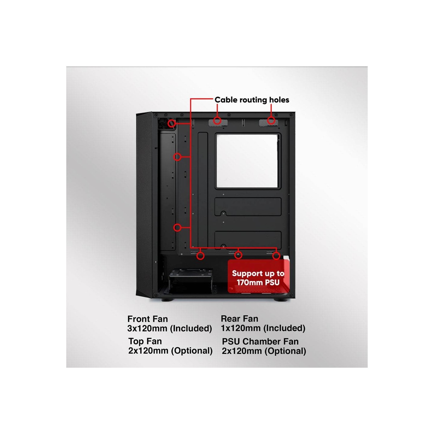 Armaggeddon Tritron Pro 100 ATX 4xARGB White PC Case (Boxed) — Buy in Cyprus with Fast Delivery