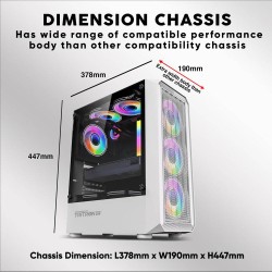 Buy Armaggeddon Gaming Case - TRITRON PRO 100 - ATX 4xARGB White in Cyprus, Nicosia, Limassol, Larnaka, Pafos