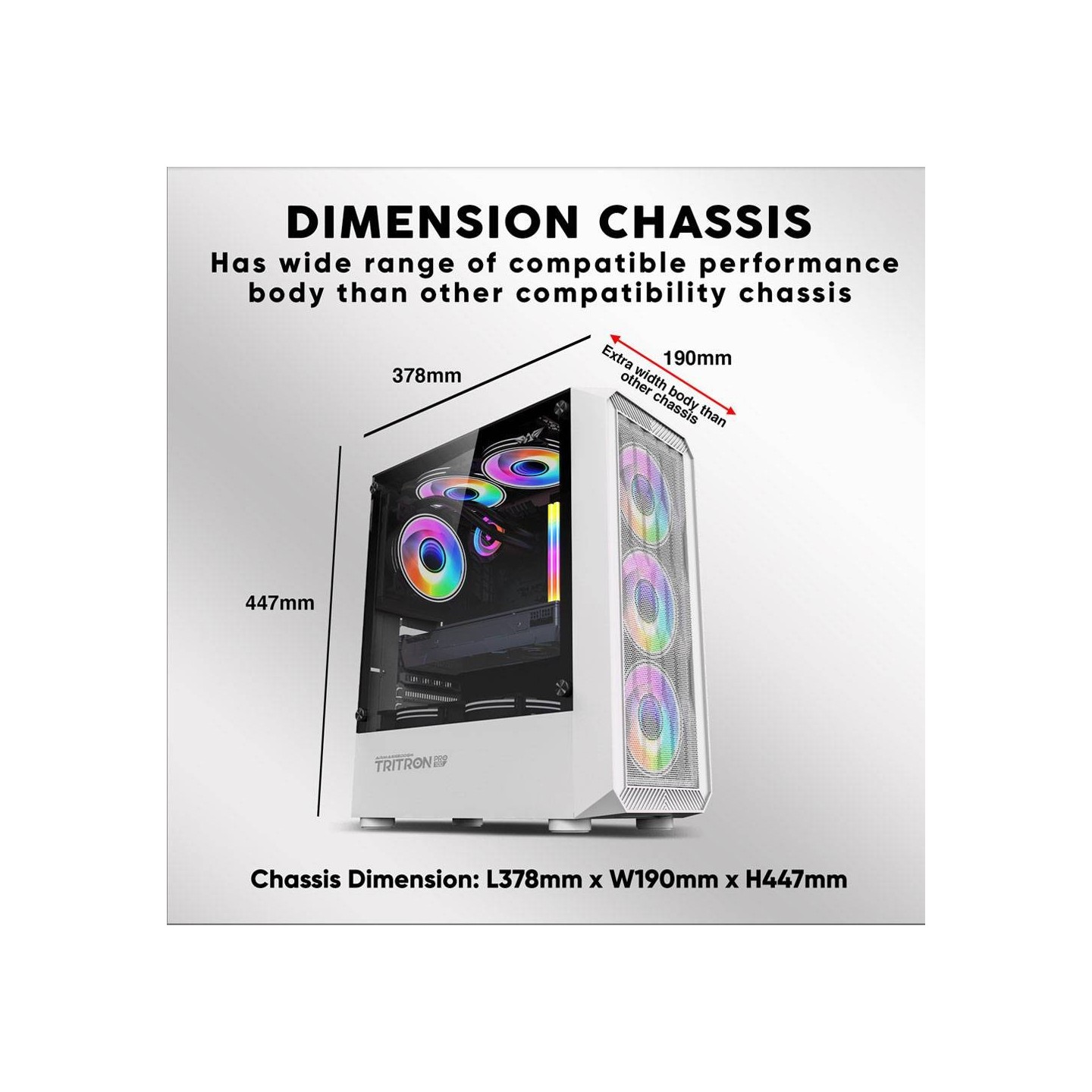 Armaggeddon Tritron Pro 100 ATX 4xARGB White PC Case (Boxed) — Buy in Cyprus with Fast Delivery