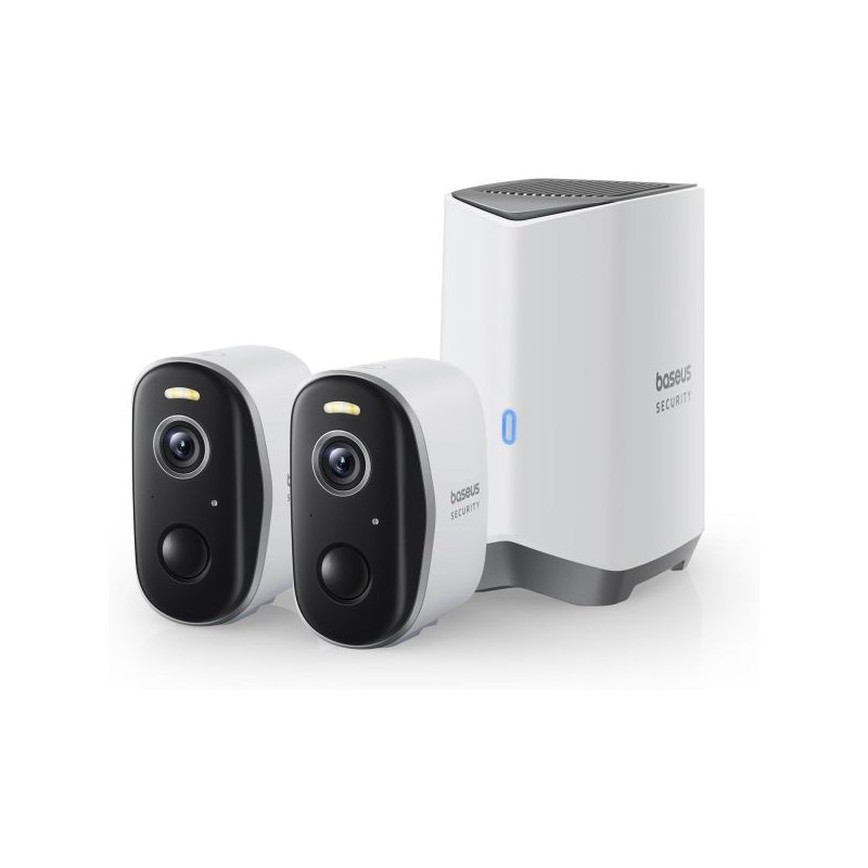 Buy Baseus Security Outdoor Camera - N1 Plus - 2K 2-Cam Kit White in Cyprus, Nicosia, Limassol, Larnaka, Pafos