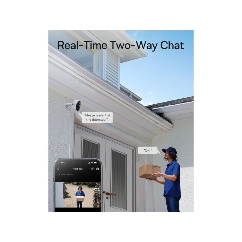 Buy Baseus Security Outdoor Camera - N1 Plus - 2K 2-Cam Kit White in Cyprus, Nicosia, Limassol, Larnaka, Pafos