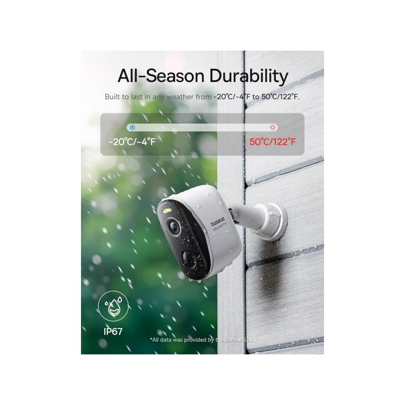 Buy Baseus Security Outdoor Camera - N1 Plus - 2K 2-Cam Kit White in Cyprus, Nicosia, Limassol, Larnaka, Pafos