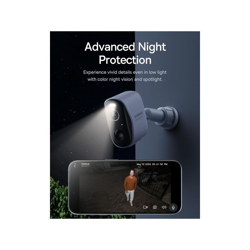 Buy Baseus Security Outdoor Camera - N1 Plus - 2K 2-Cam Kit White in Cyprus, Nicosia, Limassol, Larnaka, Pafos