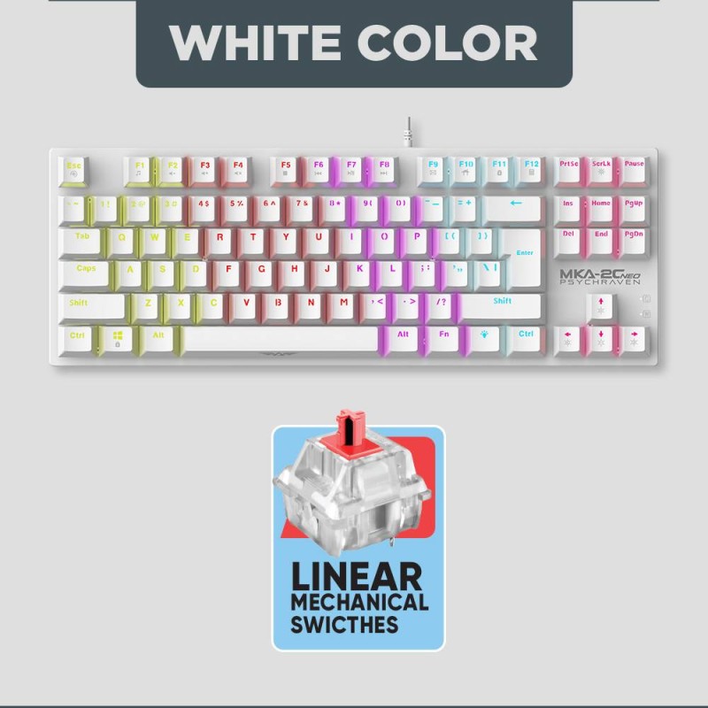 Buy Armaggeddon Mechanical Gaming Keyboard - MKA-2C NEO - White Mechanical Gamin... in Cyprus, Nicosia, Limassol, Larnaka, Pafos
