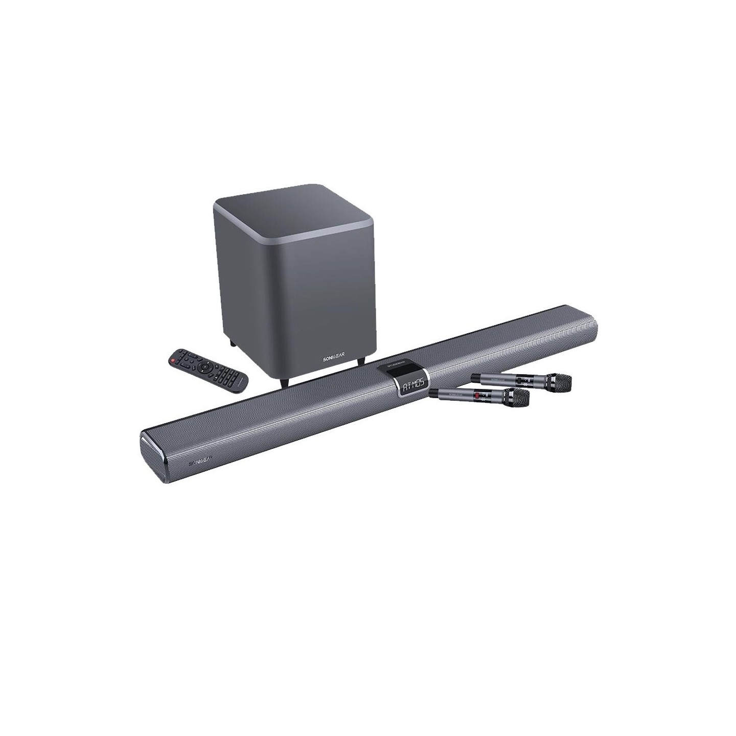 SonicGear Soundbar - STUDIOBAR 3000 - Dolby Atmos 700W 5.1.2 Soundbar Incl 2xUHF Wireless Microphones 3xHDMI,BT,USB