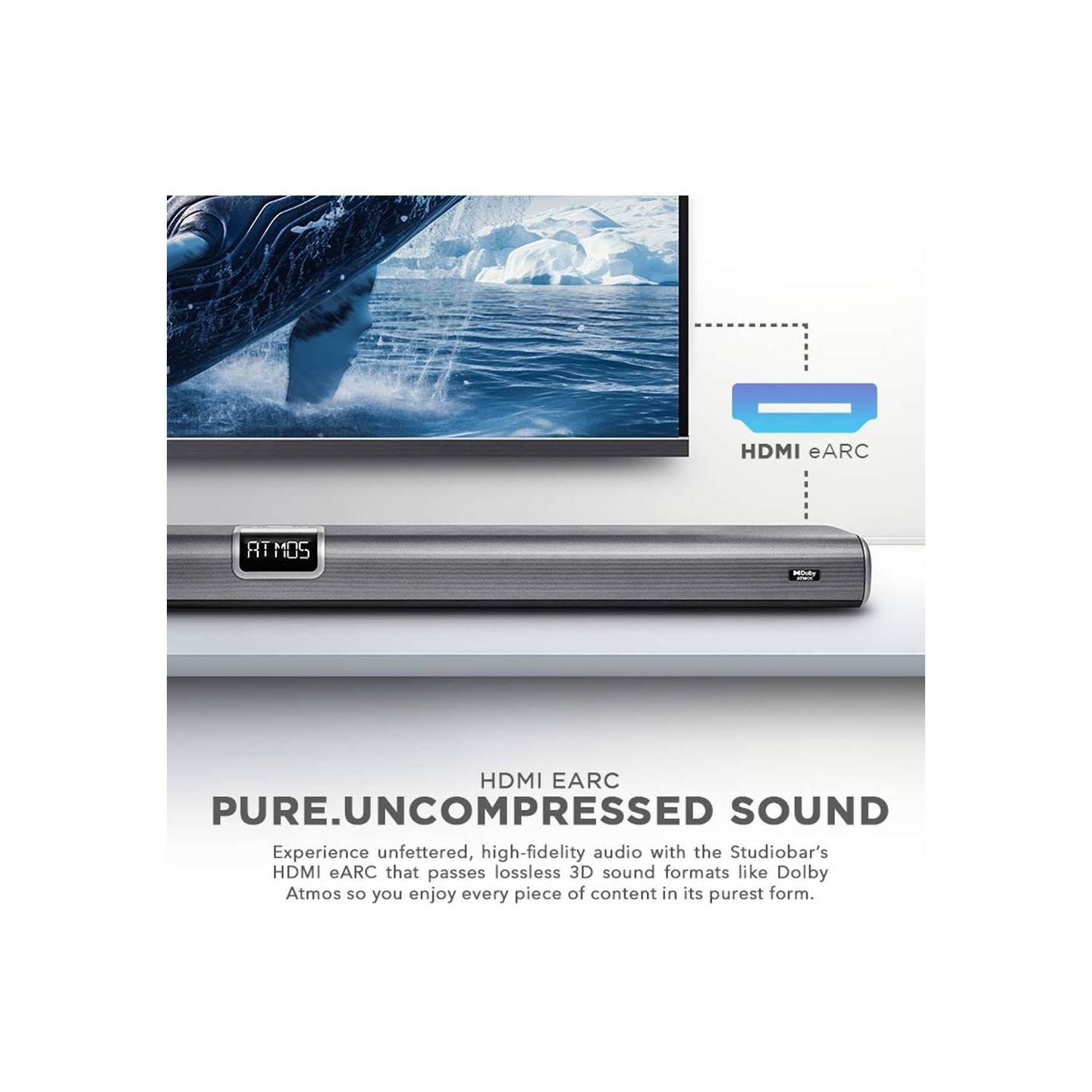 SonicGear Soundbar - STUDIOBAR 3000 - Dolby Atmos 700W 5.1.2 Soundbar Incl 2xUHF Wireless Microphones 3xHDMI,BT,USB