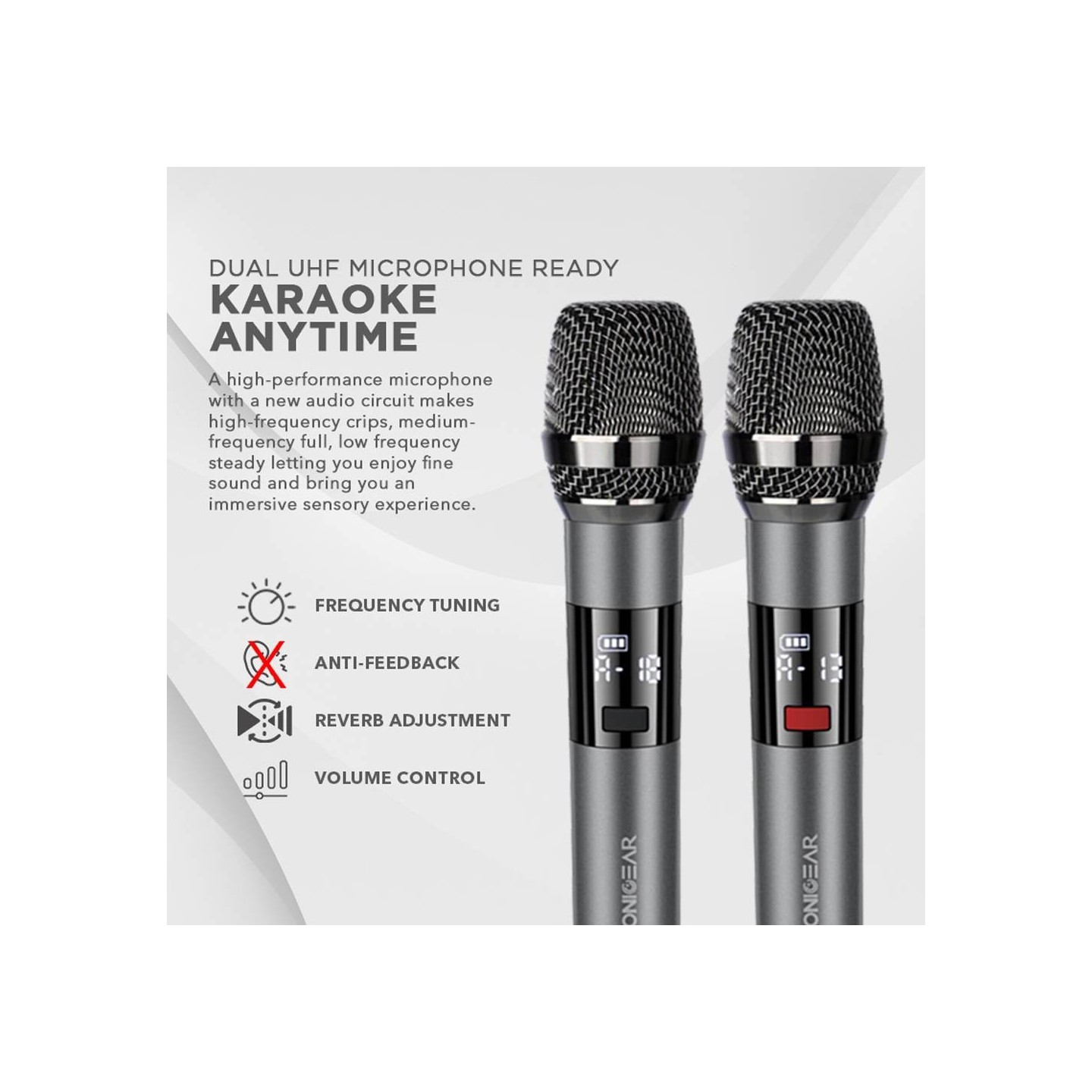 SonicGear Soundbar - STUDIOBAR 3000 - Dolby Atmos 700W 5.1.2 Soundbar Incl 2xUHF Wireless Microphones 3xHDMI,BT,USB