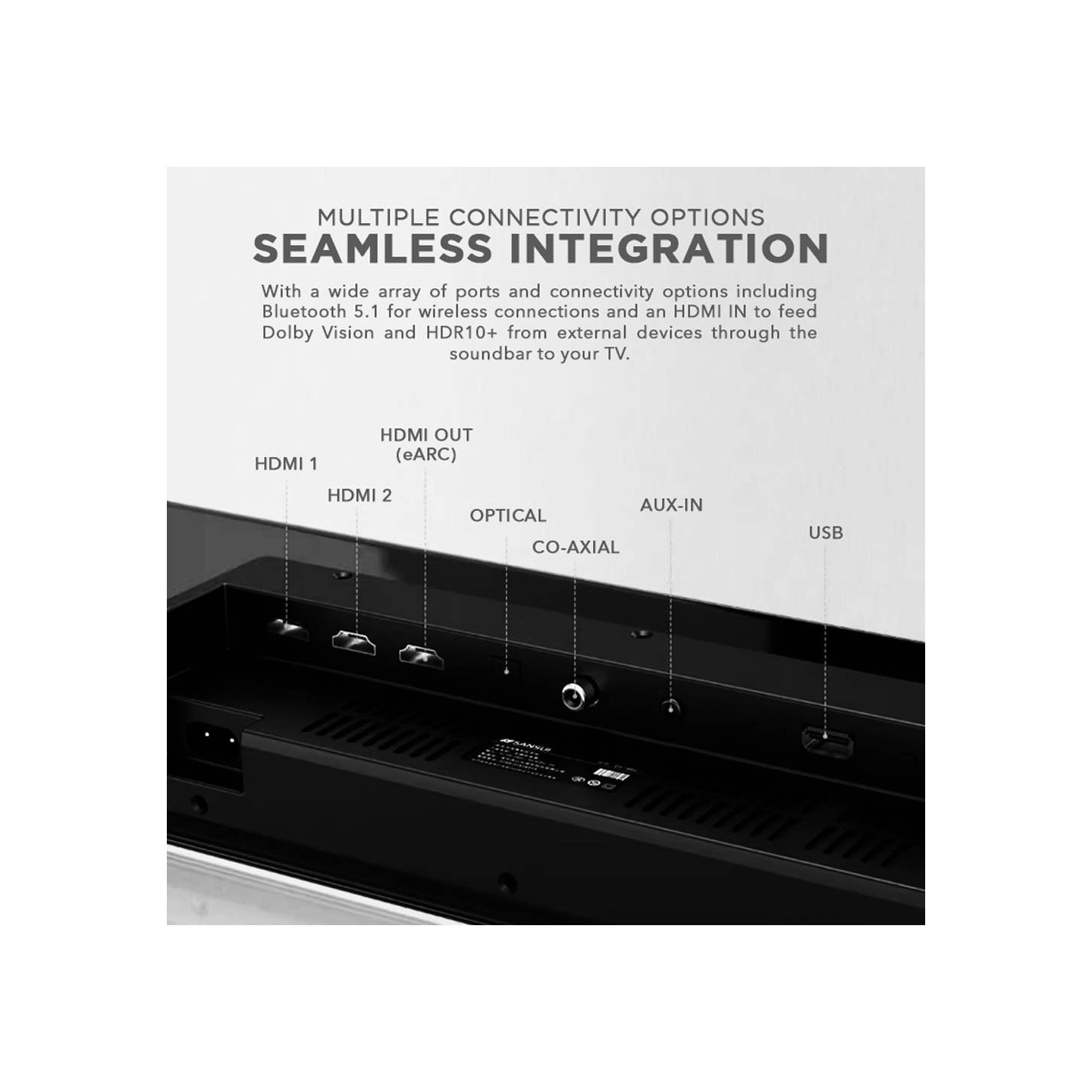 SonicGear Soundbar - STUDIOBAR 3000 - Dolby Atmos 700W 5.1.2 Soundbar Incl 2xUHF Wireless Microphones 3xHDMI,BT,USB