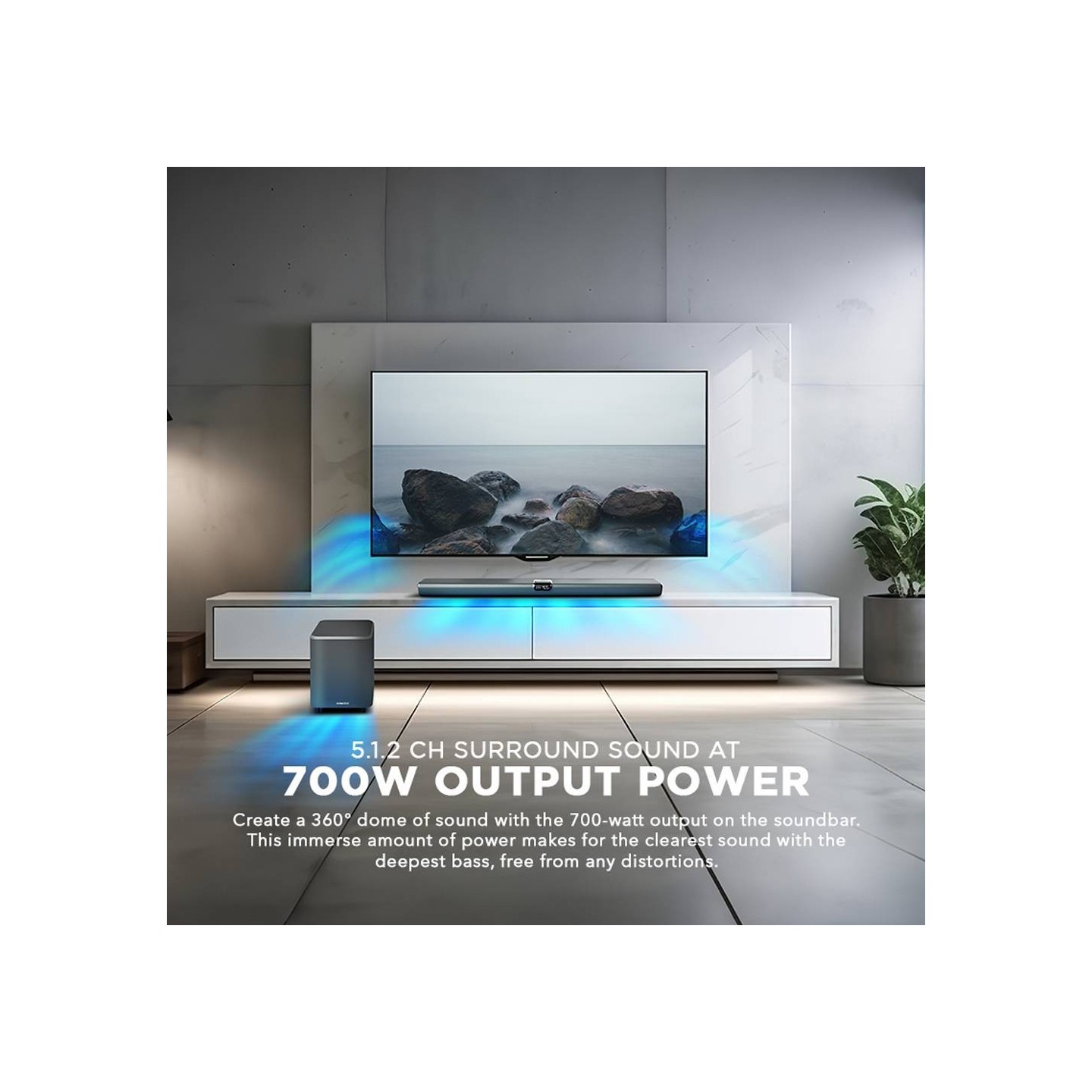 SonicGear Soundbar - STUDIOBAR 3000 - Dolby Atmos 700W 5.1.2 Soundbar Incl 2xUHF Wireless Microphones 3xHDMI,BT,USB