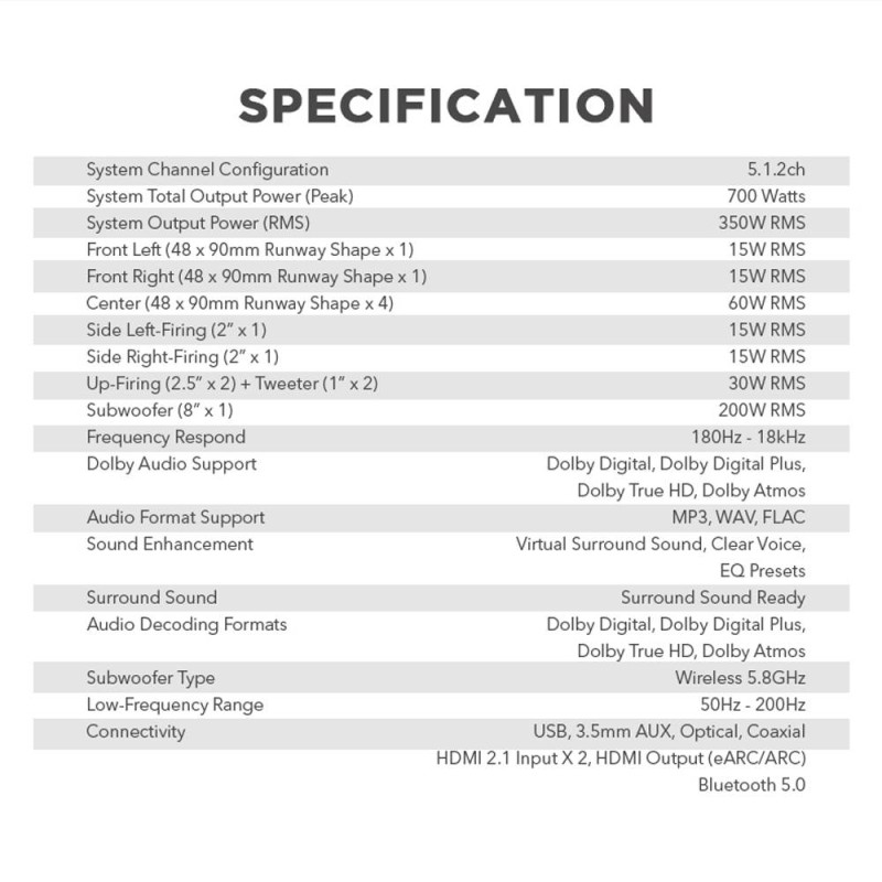 Buy SonicGear Soundbar - STUDIOBAR 3000 - Dolby Atmos 700W 5.1.2 Soundbar Incl 2... in Cyprus, Nicosia, Limassol, Larnaka, Pafos