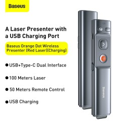 Buy Baseus VA Wireless Laser Presenter - Orange Dot - Rechargeable in Cyprus, Nicosia, Limassol, Larnaka, Pafos