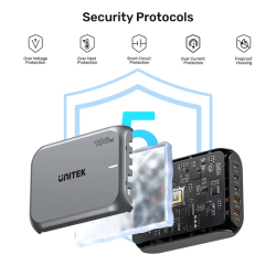 Buy Unitek Charge Desktop 188W 5-Port PD3.1 GaN Station - P1234A - 140W (UK) in Cyprus, Nicosia, Limassol, Larnaka, Pafos