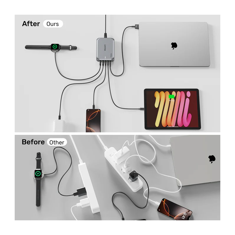 Buy Unitek Charge Desktop 188W 5-Port PD3.1 GaN Station - P1234A - 140W (UK) in Cyprus, Nicosia, Limassol, Larnaka, Pafos