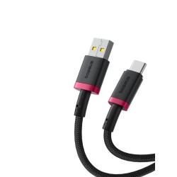 Buy Baseus Cable - USB-C to USB-A, Dura Series Braided, 2.0m, Black+Red in Cyprus, Nicosia, Limassol, Larnaka, Pafos