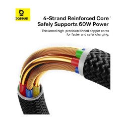 Buy Baseus Cable - USB-C to USB-A, Dura Series Braided, 2.0m, Black+Red in Cyprus, Nicosia, Limassol, Larnaka, Pafos