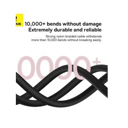 Buy Baseus Cable - USB-C to USB-A, Dura Series Braided, 2.0m, Black+Red in Cyprus, Nicosia, Limassol, Larnaka, Pafos