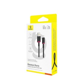 Buy Baseus Cable - USB-C to USB-A, Dura Series Braided, 2.0m, Black+Red in Cyprus, Nicosia, Limassol, Larnaka, Pafos