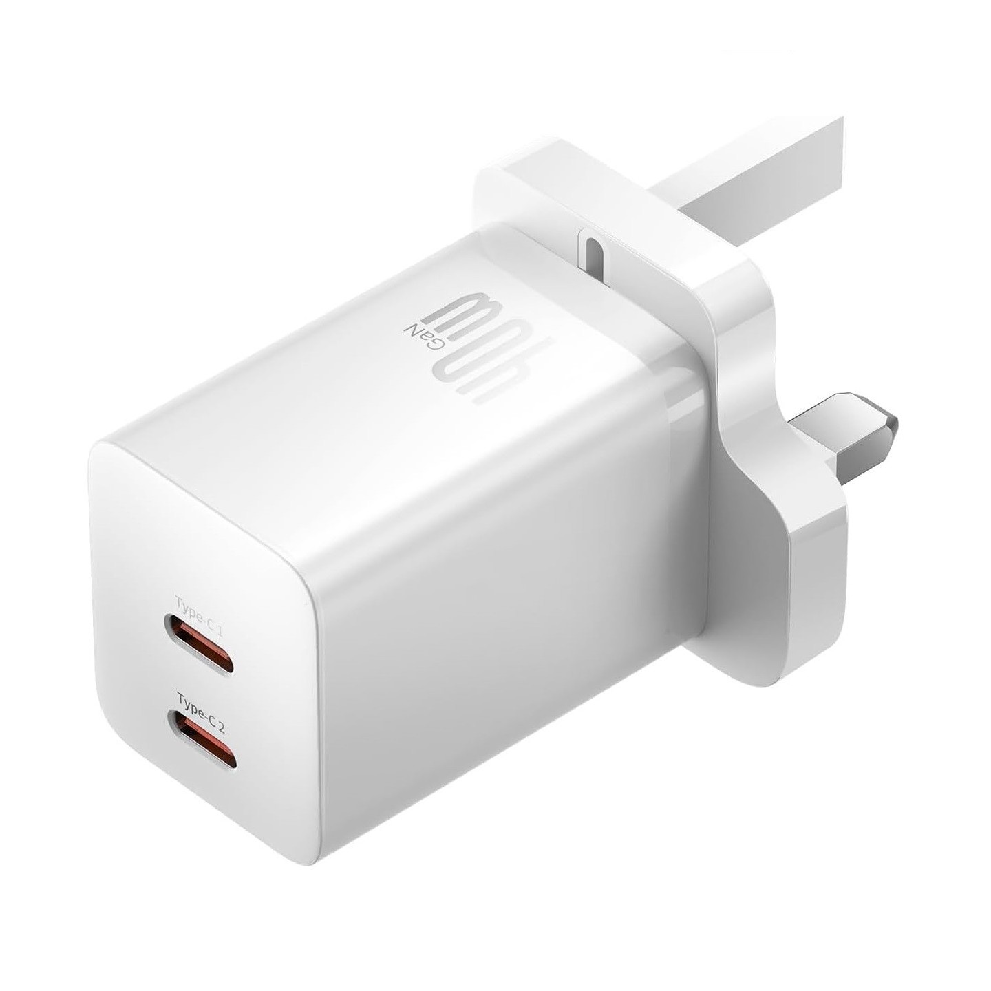Baseus Charger Wall 40W USB-Cx2 UK MINI White - GaN5 - 40W USB-Cx2 UK MINI White — Buy in Cyprus with Fast Delivery