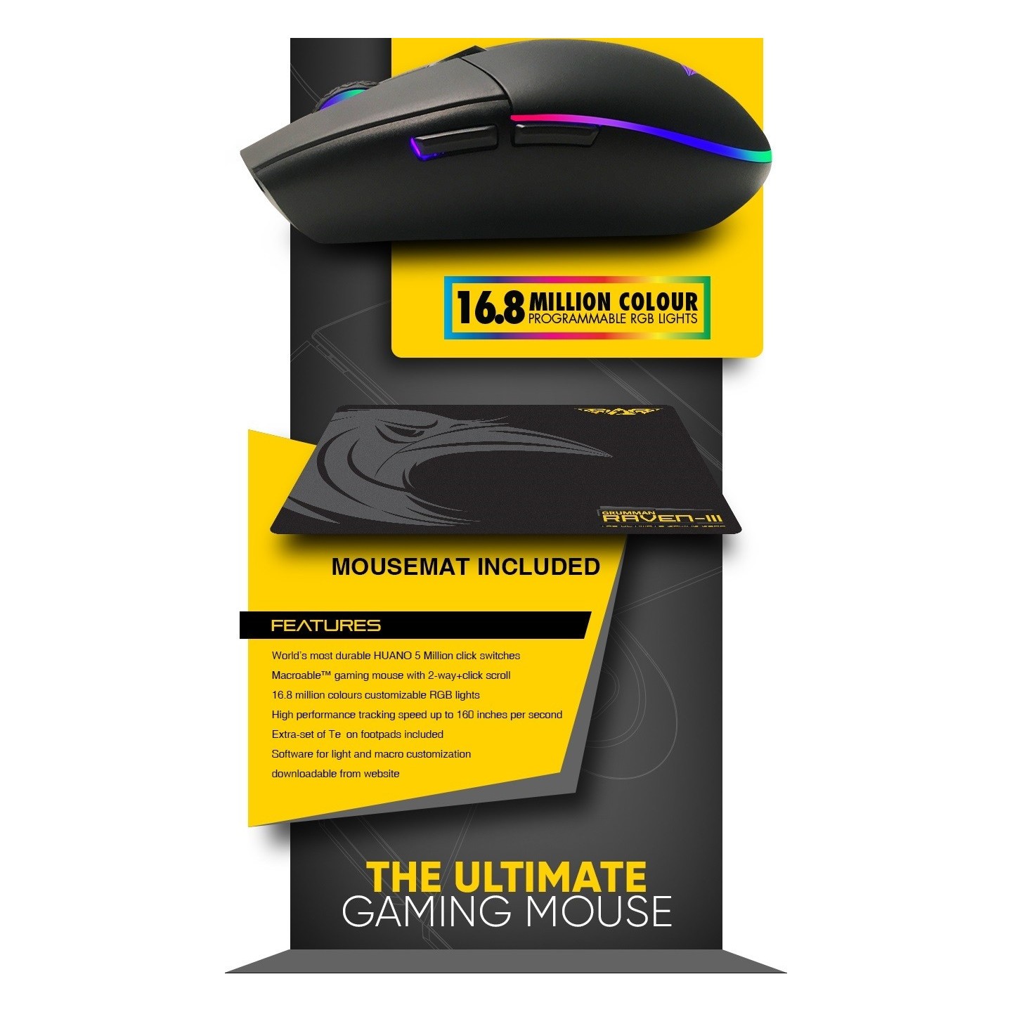 Armaggeddon Raven 3 Pro-Gaming Mouse with Free Mousepad (Boxed) — Buy in Cyprus with Fast Delivery