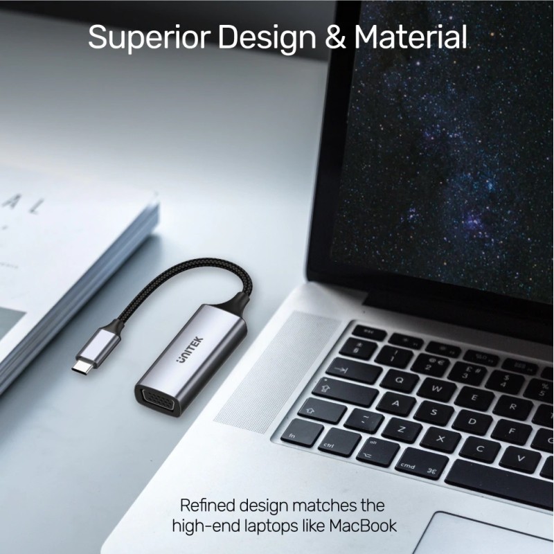 Buy Unitek Converter USB-C to VGA - V1413A - Aluminium Braided in Cyprus, Nicosia, Limassol, Larnaka, Pafos