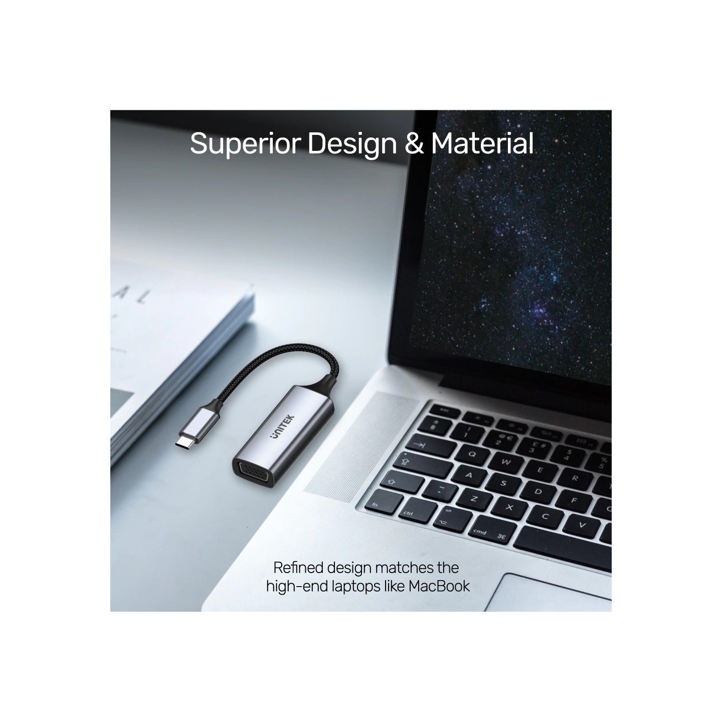 Unitek Converter USB-C to VGA - V1413A - Aluminium Braided — Buy in Cyprus with Fast Delivery