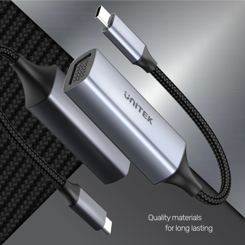 Buy Unitek Converter USB-C to VGA - V1413A - Aluminium Braided in Cyprus, Nicosia, Limassol, Larnaka, Pafos