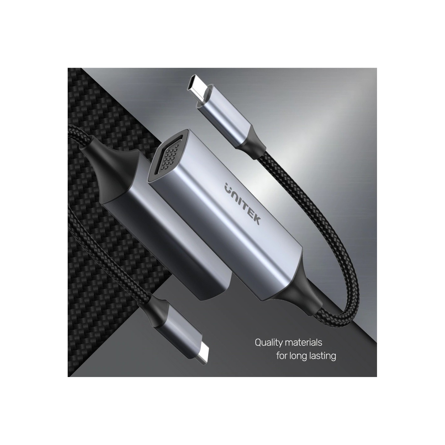 Unitek Converter USB-C to VGA - V1413A - Aluminium Braided — Buy in Cyprus with Fast Delivery