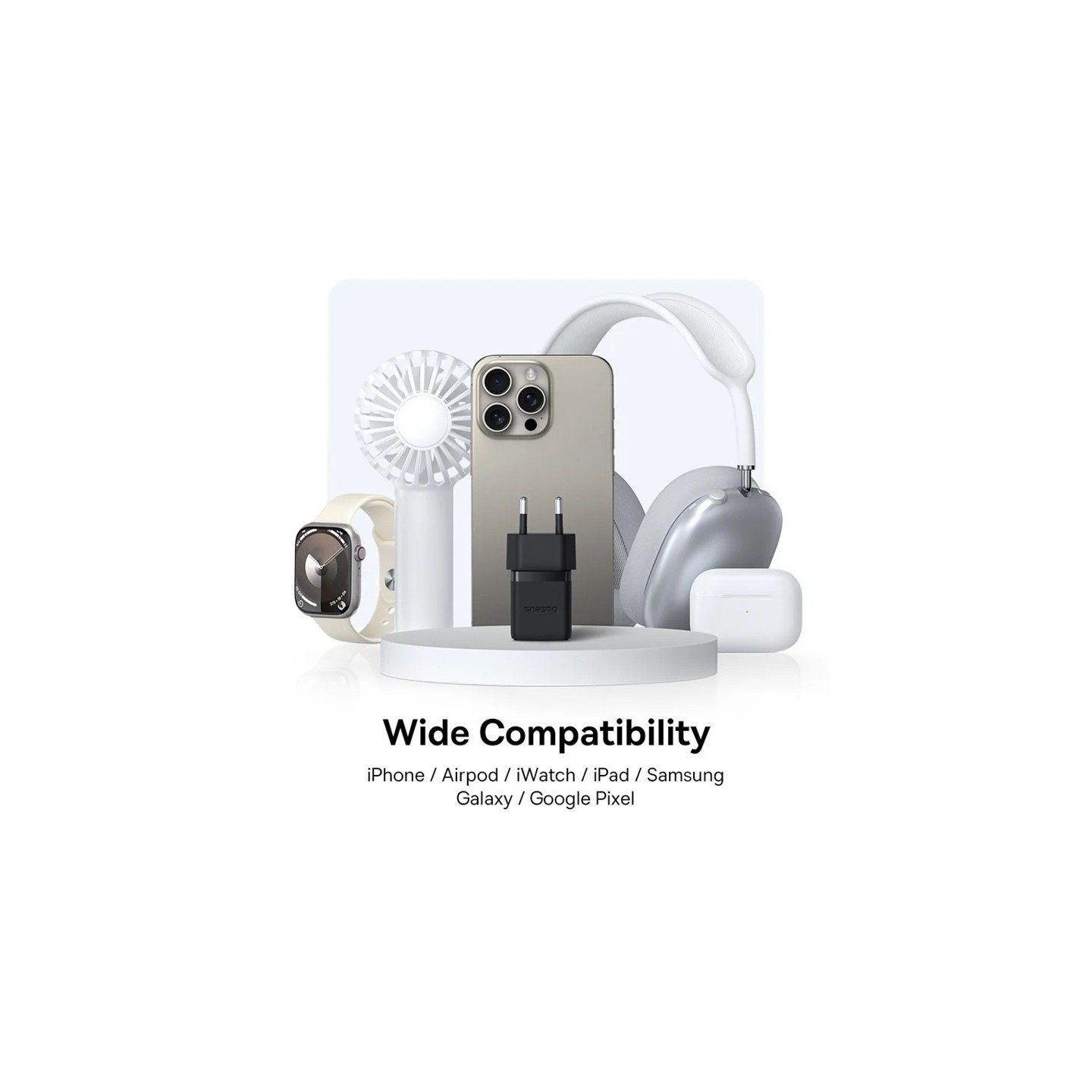 Baseus Charger Wall 20W USB-C USB-A PALM Series EU Black - 20W, USB-C, USB-A, PALM Series, EU, Black