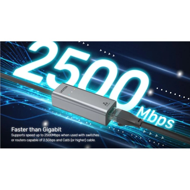 Buy Unitek Converter - U1313C - USB-C to LAN 2.5Gb Ethernet+USB-A in Cyprus, Nicosia, Limassol, Larnaka, Pafos