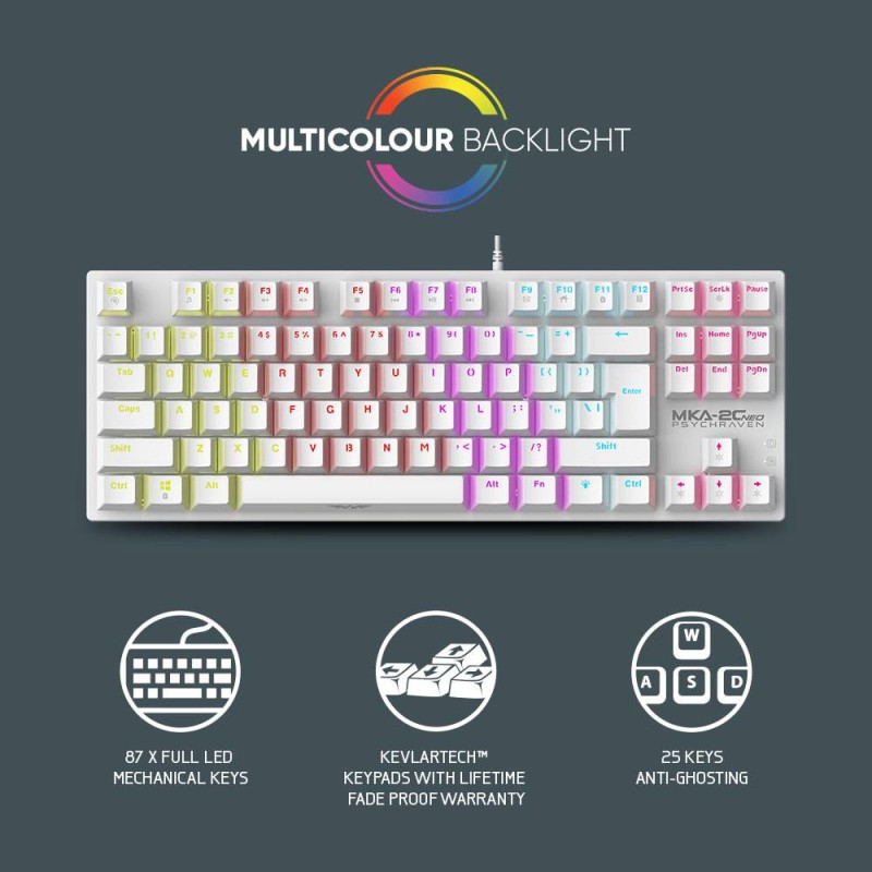 Armaggeddon Neo White MKA-2C 87-Key Brown Mechanical Gaming Keyboard (Boxed) — Buy in Cyprus with Fast Delivery