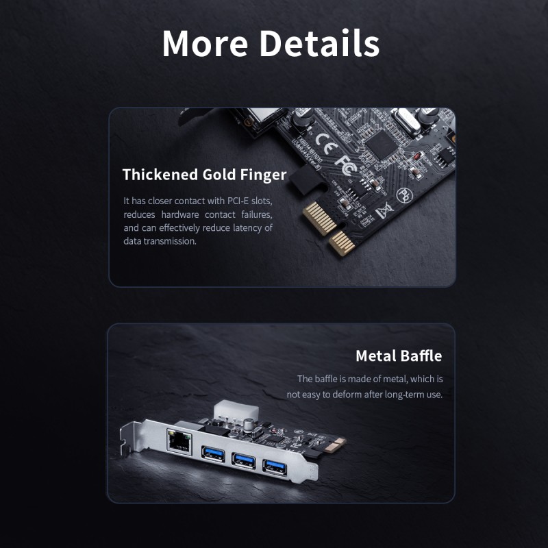 Buy Orico PCI Express Card - PNU-3A1R - 3x USB 3.0 1x Gigabit LAN in Cyprus, Nicosia, Limassol, Larnaka, Pafos