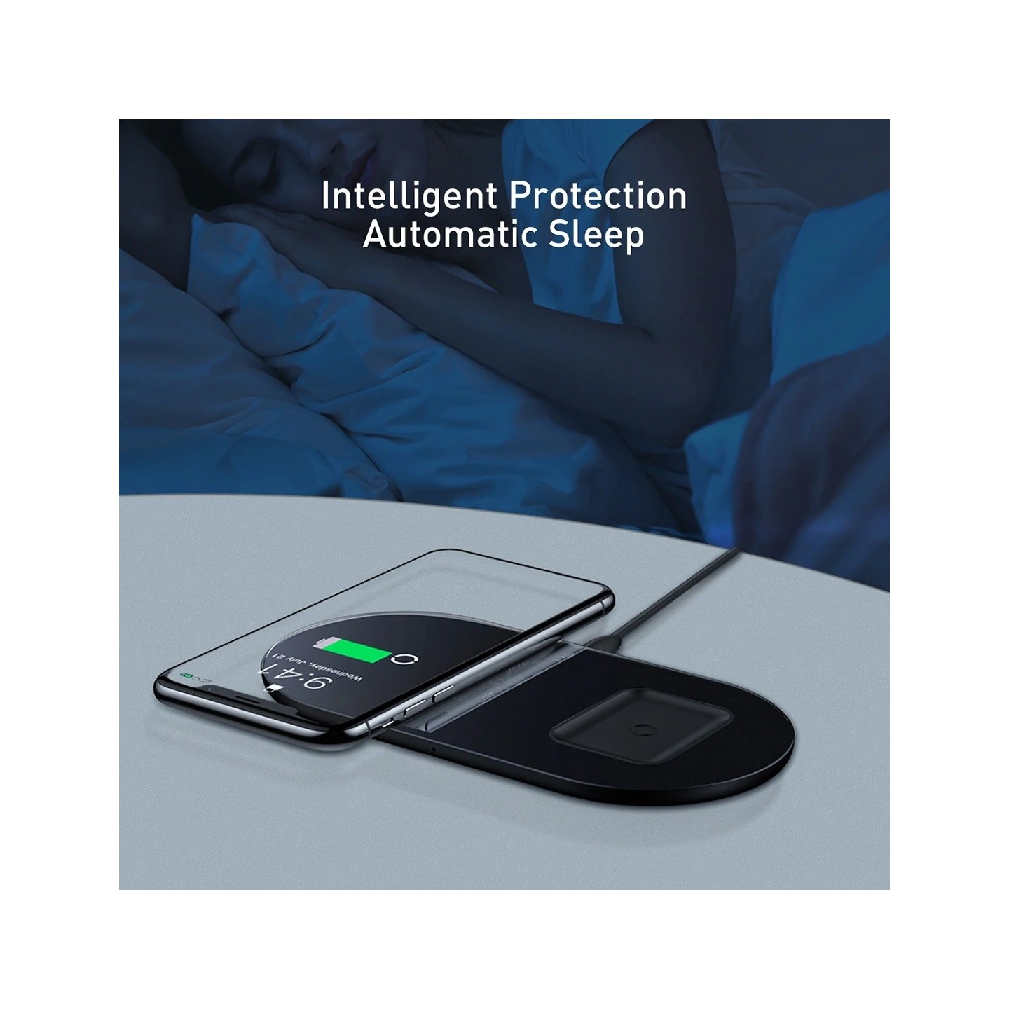 Baseus Simple 2in1 QI Wireless Charger 18W Black — Buy in Cyprus with Fast Delivery